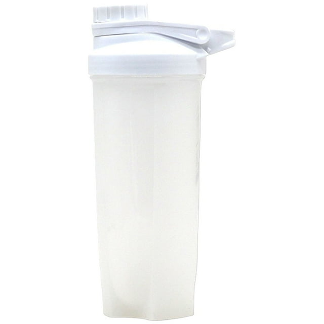 Mainstays 24oz Shaker Cup and Gym Water Bottle White with Twist on Lid
