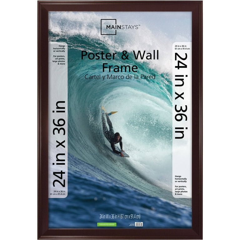 Mainstays 24x26 Beveled Poster and Picture Frame Walnut Walmart