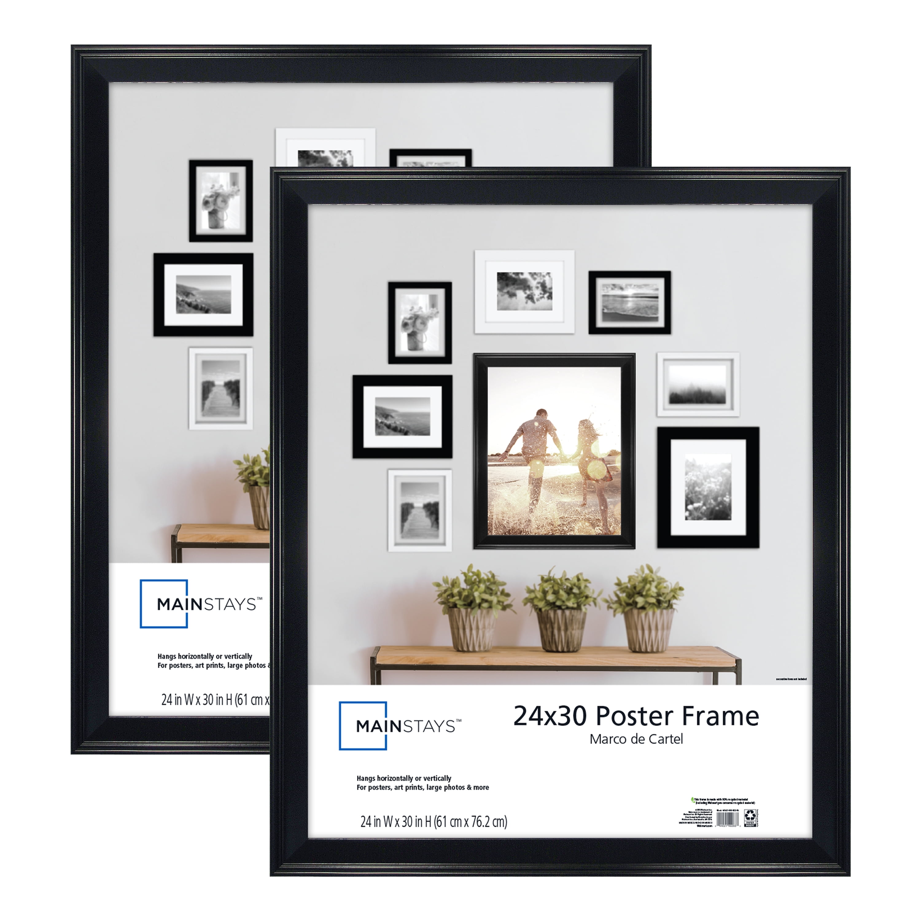 Set of 4 Mainstays 24x30 Beveled Black Poster Frame for sale online