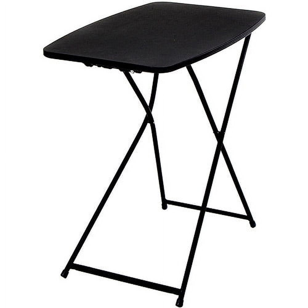 Mainstays Indoor Folding Table Set of 4 in Black L19 x W15 x H26 inches. 4  Tables+1 Rack Stand.