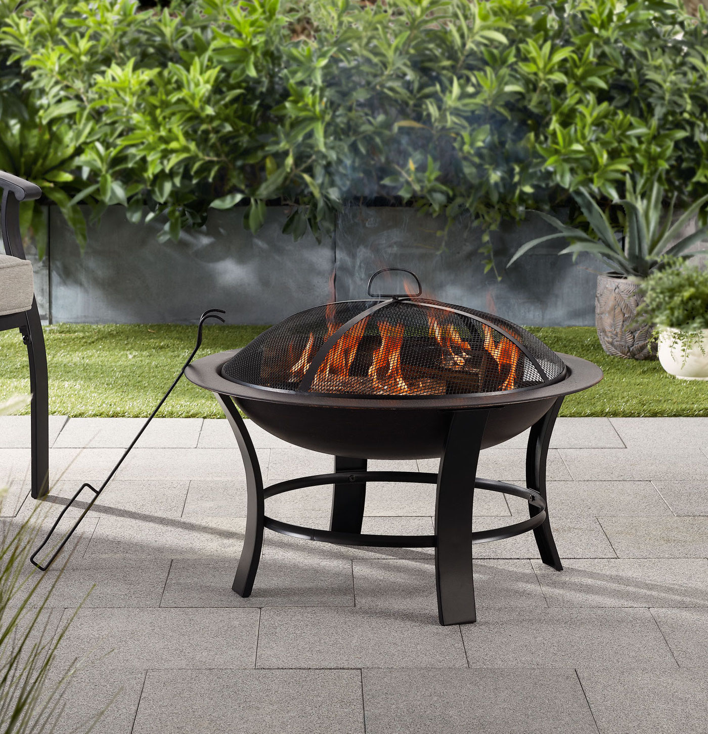 Mainstays 26" Metal Round Outdoor Wood-Burning Fire Pit - image 1 of 8