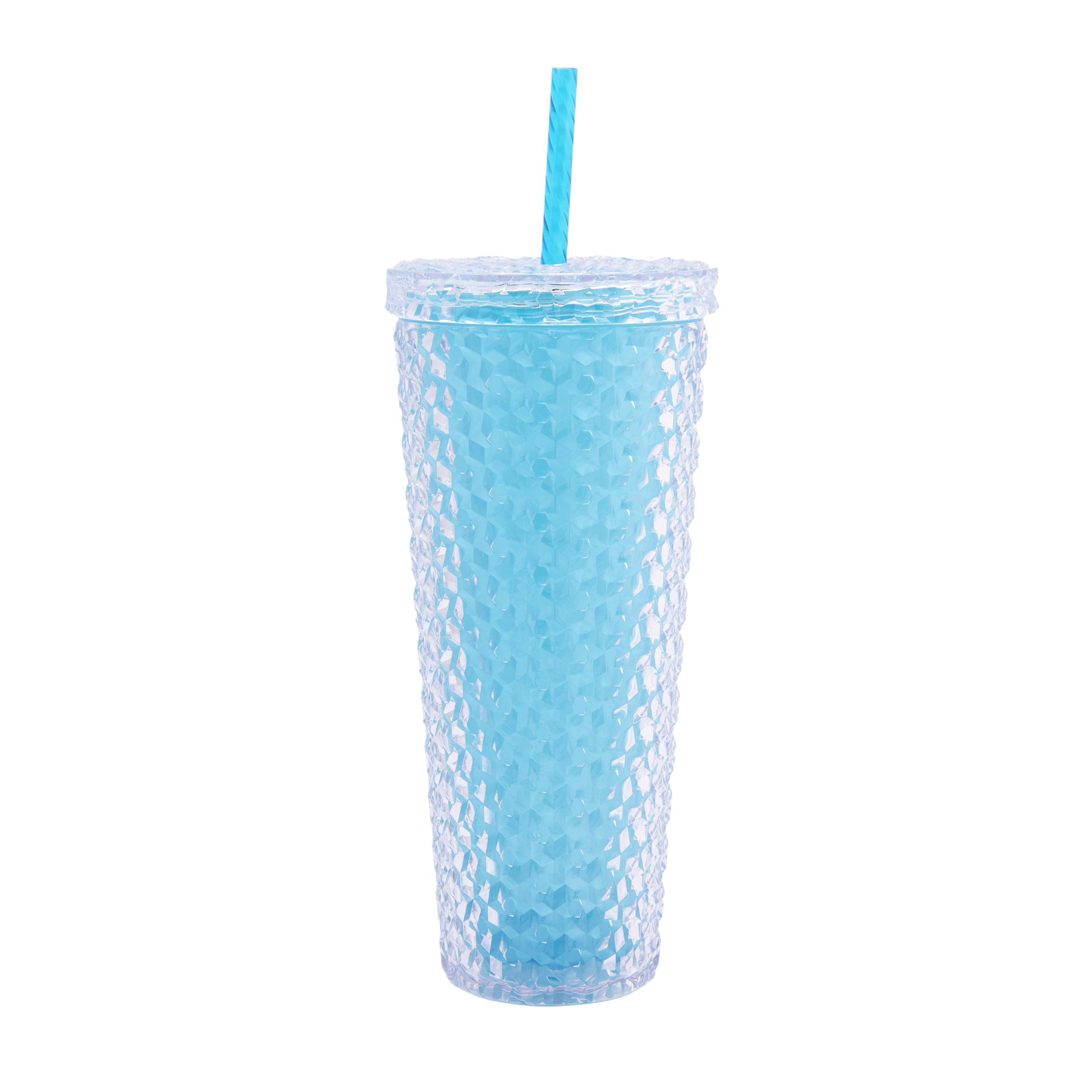 Mainstays 26Ounce Acrylic Color Changing Textured Tumbler with Straw