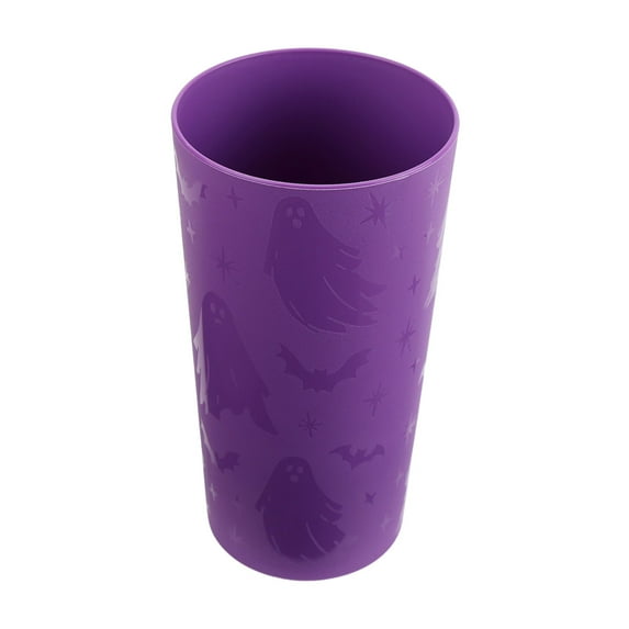 Mainstays 26 Ounce Round Plastic Etched Ghost Tumbler, Purple