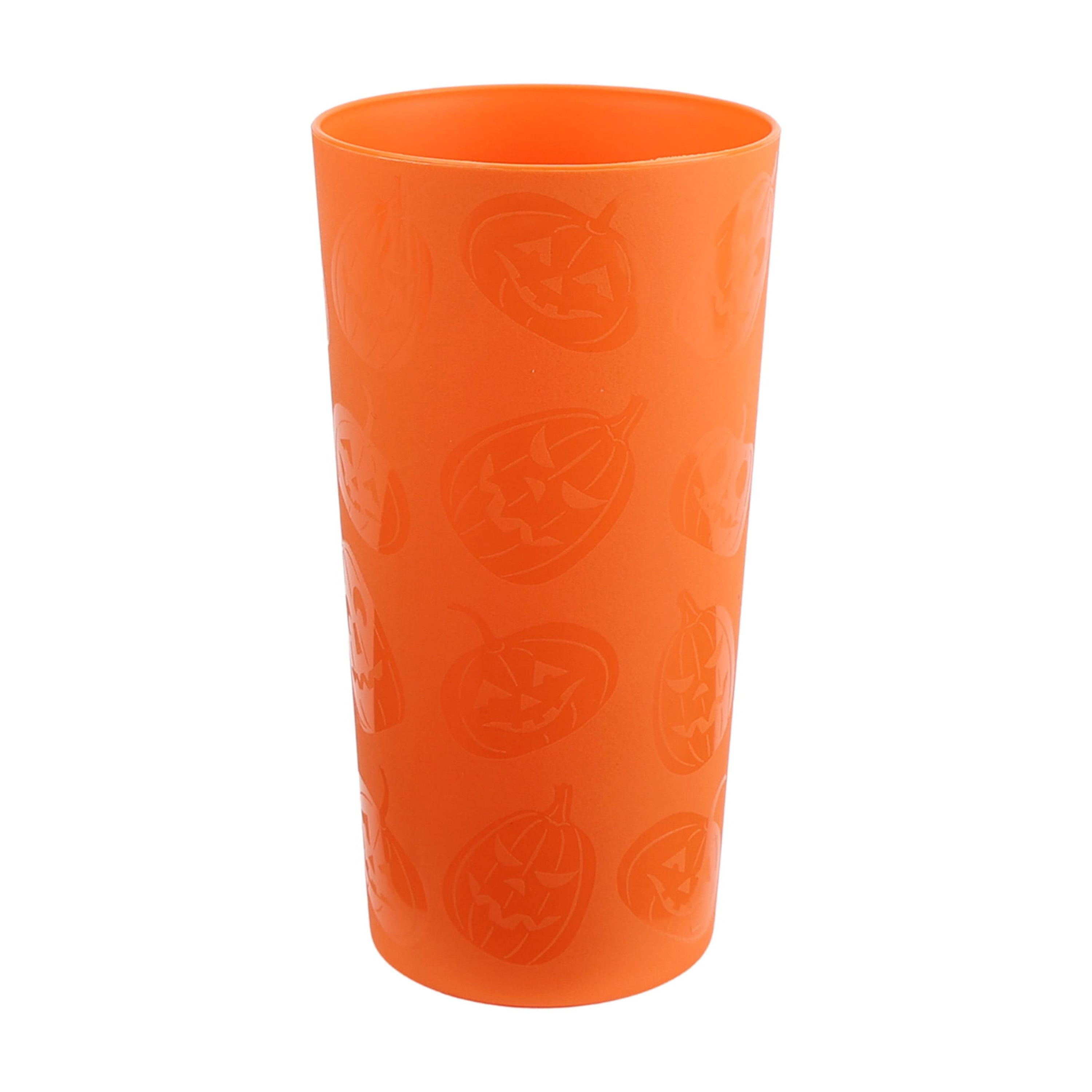 Mainstays 26 Ounce Round Plastic Etched Pumpkin Tumbler, Orange