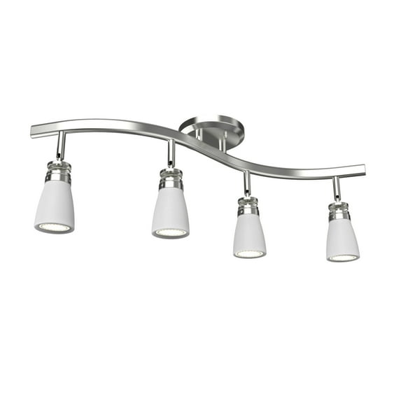 Mainstays 27" Architectural Track Light, Satin Nickel Finish, 4 Adjustable Heads, Bulbs Not Included