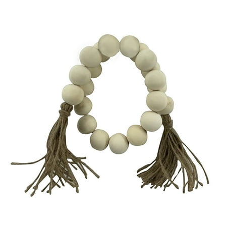 Mainstays Indoor Oriental Minimalist Tabletop Home Décor Made of Wood Color White 1" Beads