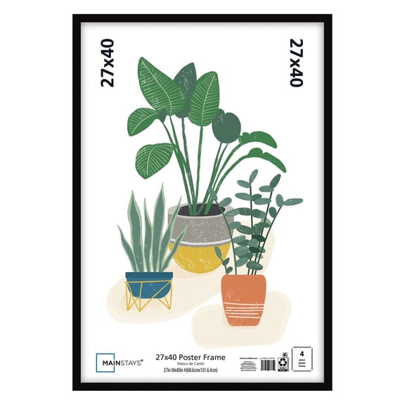 Mainstays – 27x40 Picture Frame – Black Flat Profile Wall Photo Frame