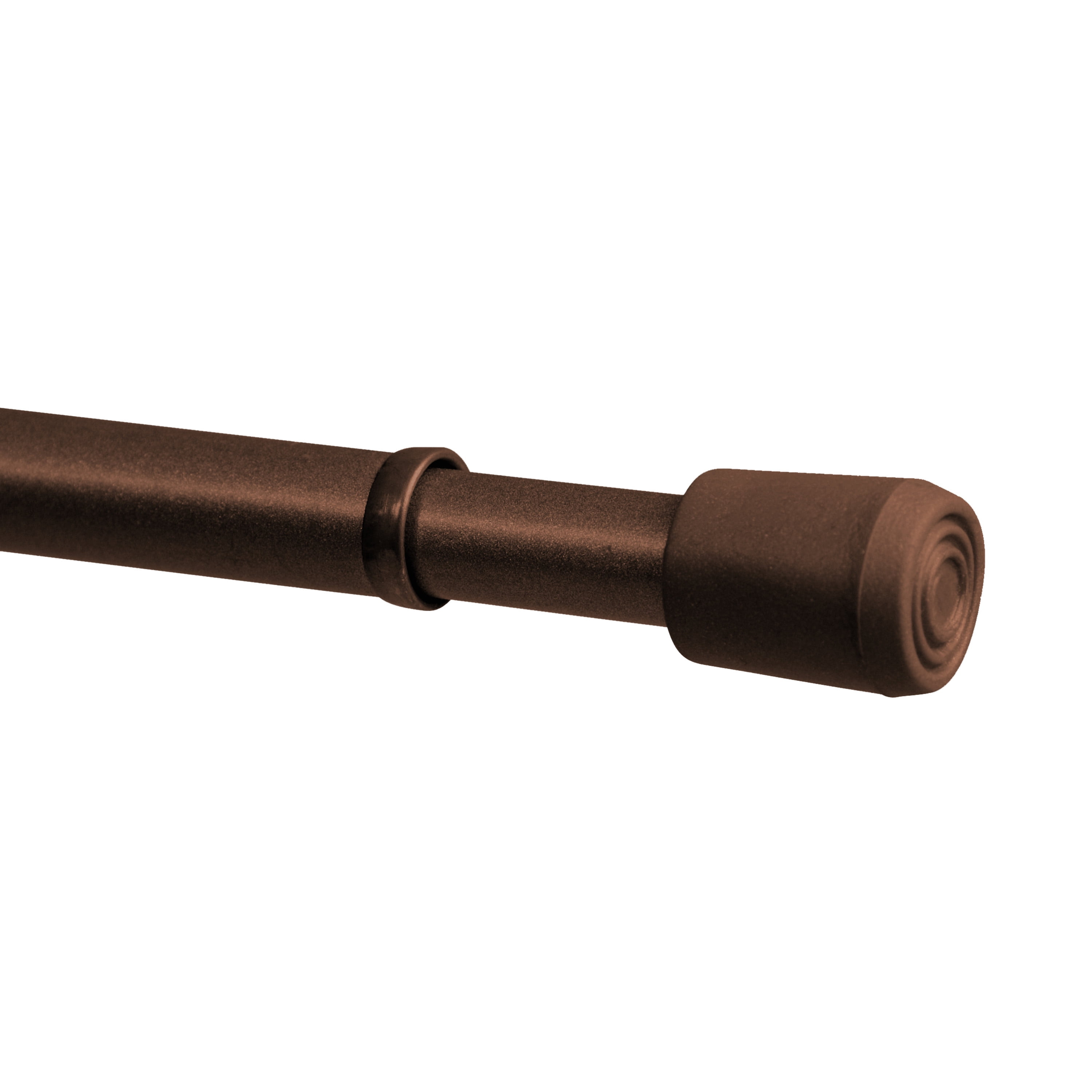 Mainstays 28 48 in. Adjustable Spring Tension Curtain Rod 7 16 in. Diameter Steel Tube Chocolate Finish Walmart