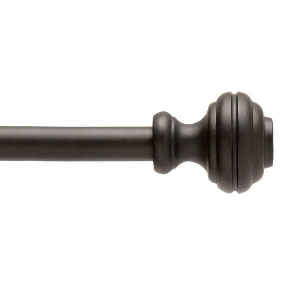 Mainstays 28-48 in. Cedric Petite Café Adjustable Curtain Rod, 1/2 in. Diameter, Black