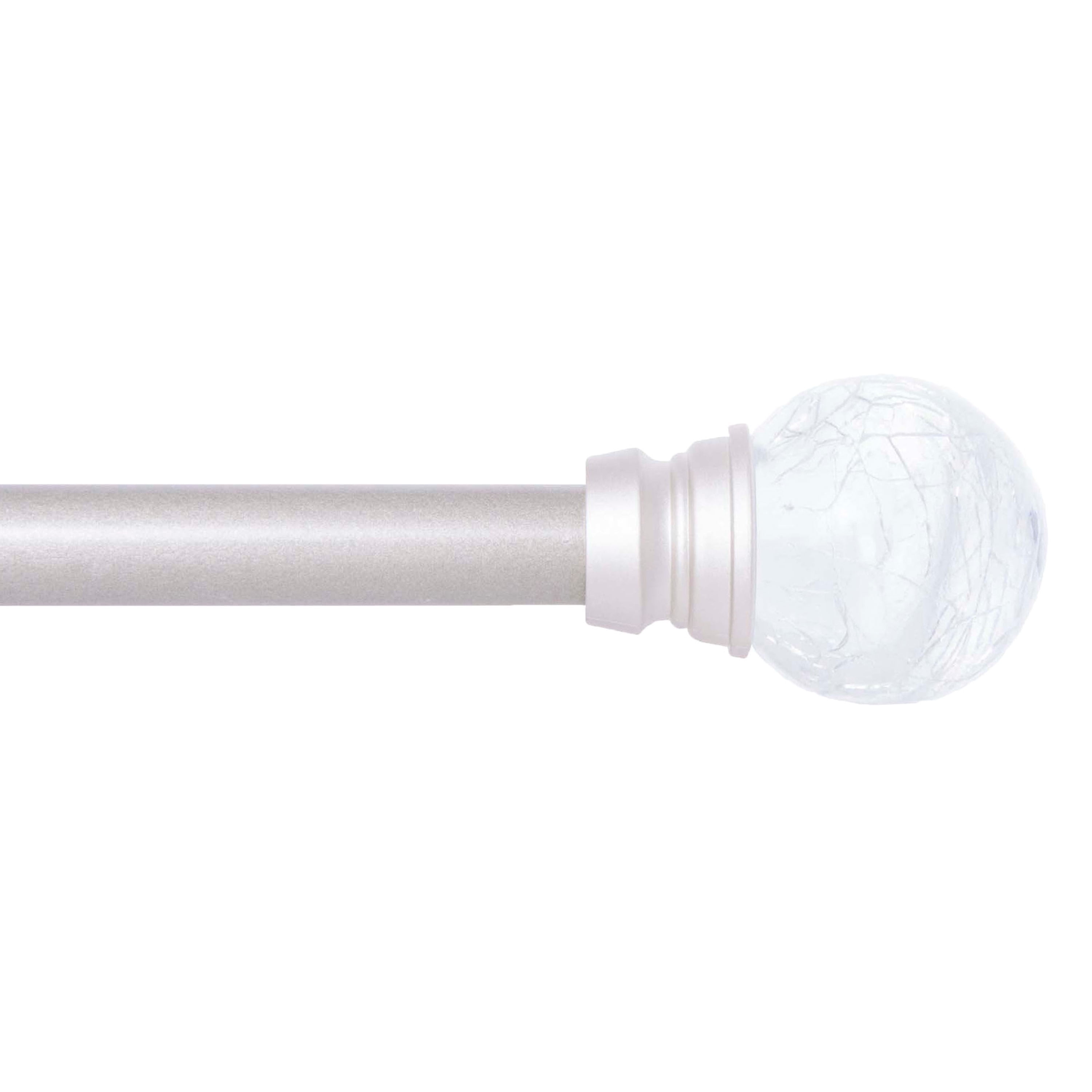 Mainstays 28-48 in. Crackle Petite Café Adjustable Curtain Rod, 1/2 in. Diameter, Brushed Nickel