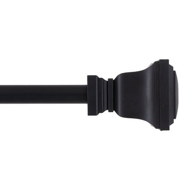 Mainstays 28-48 in. Twain Petite Café Adjustable Curtain Rod, 1/2 in. Diameter, Black