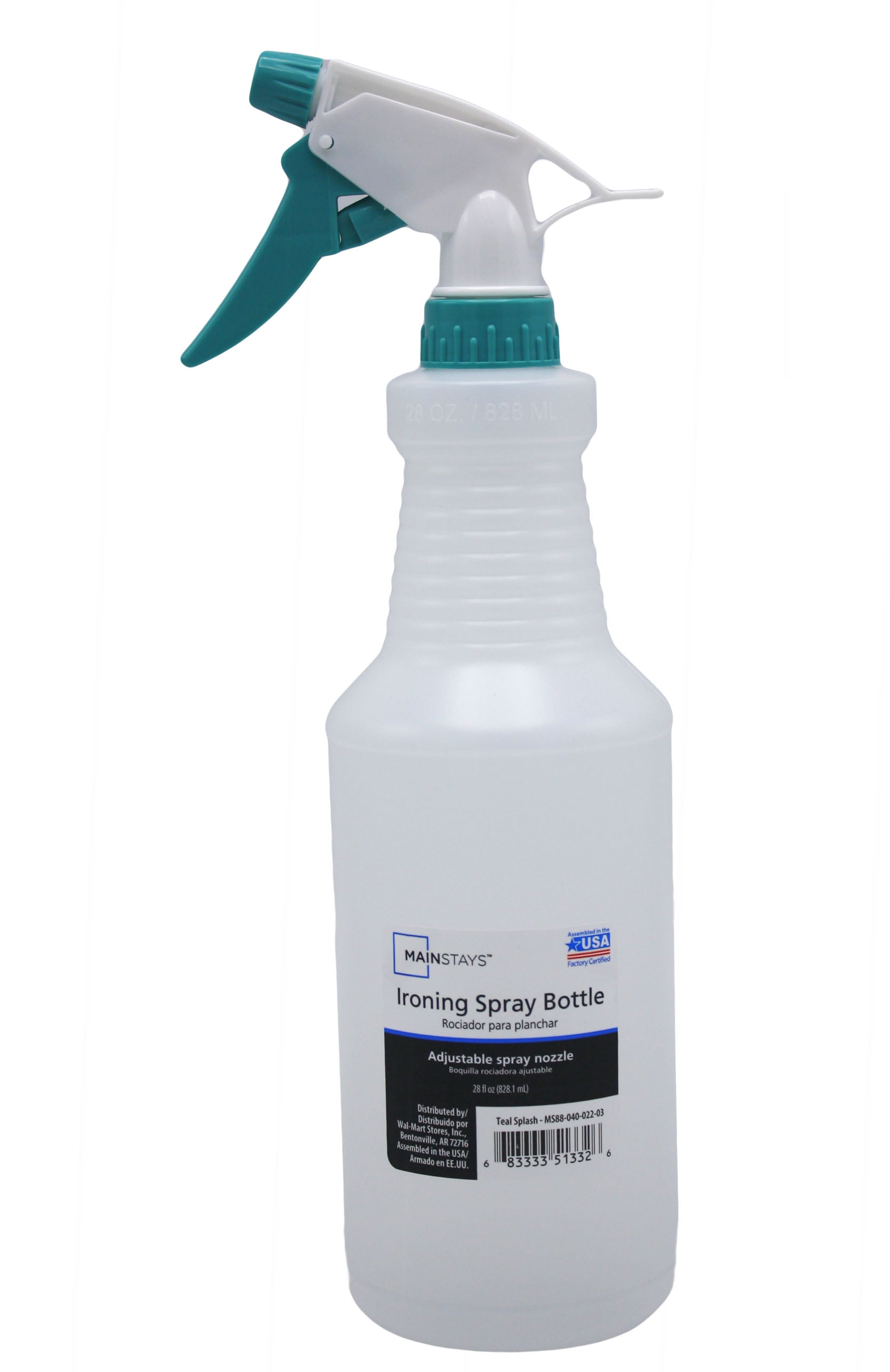 Mainstays 28 Ounce Size Teal Splash Ironing Plastic Spray Bottle