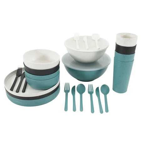 Mainstays 28-Piece Eco-Friendly Recycled Plastic Dinnerware Set