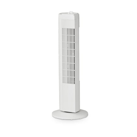 Mainstays 28" Tall, 3-Speed Oscillating Tower Fan, FZ10-19MW, New, White