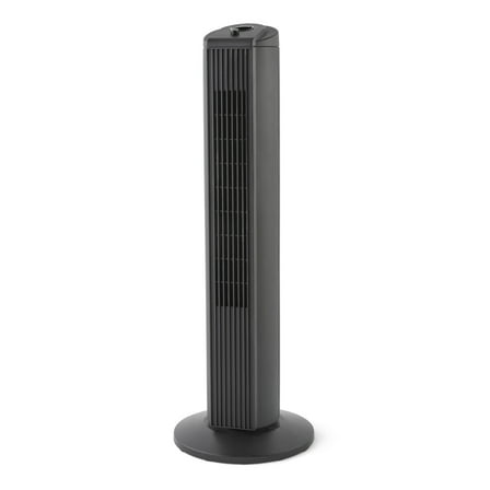 Mainstays 28 Inch 3-Speed Oscillating Tower Fan, Black, Model MSWMT24MB