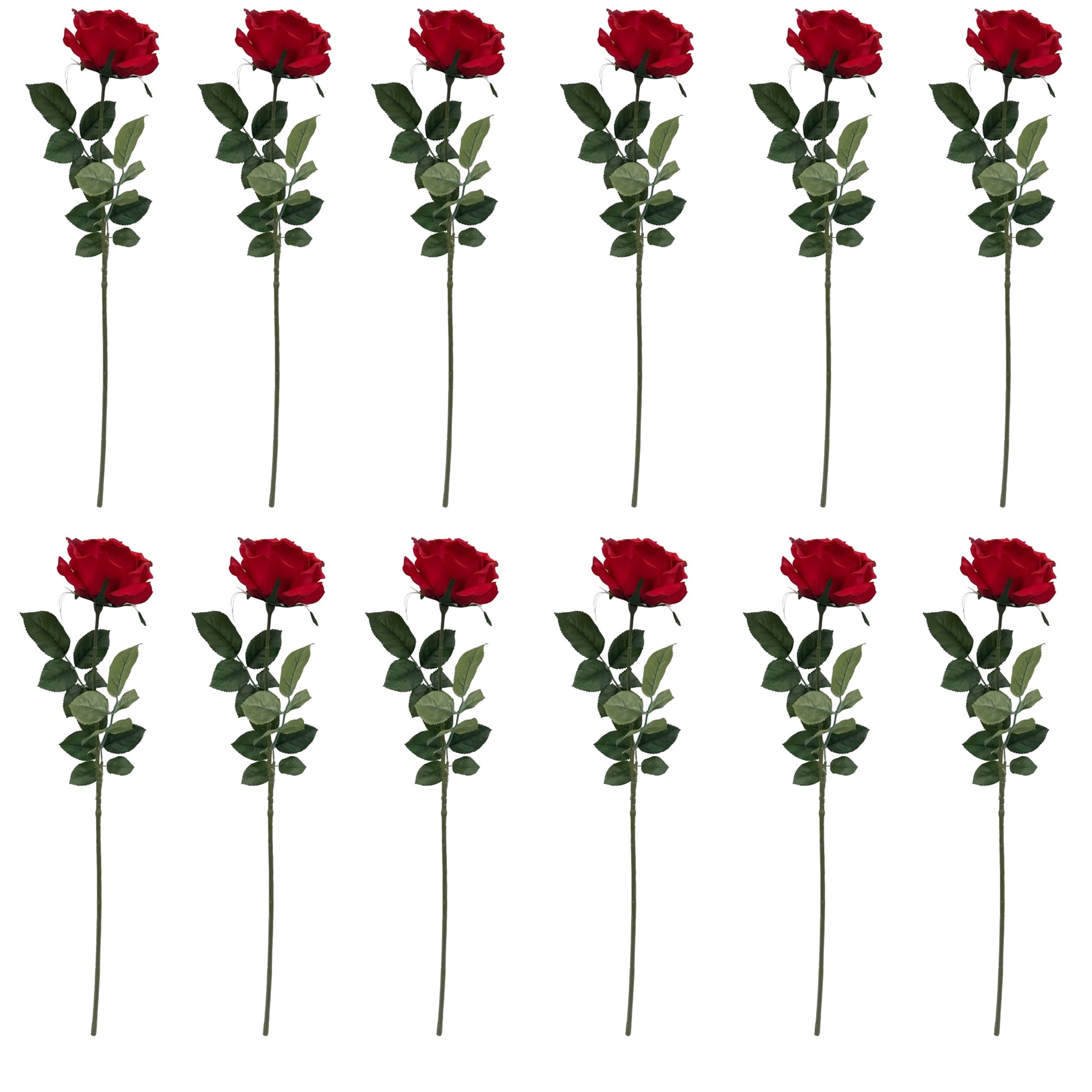 Mainstays 29 in Artificial Blooming Red Rose Indoor Stem Set of 12