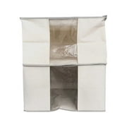 Mainstays 2-Pack Canvas Closet Storage Organizer Bags with Clear Front Window, Beige