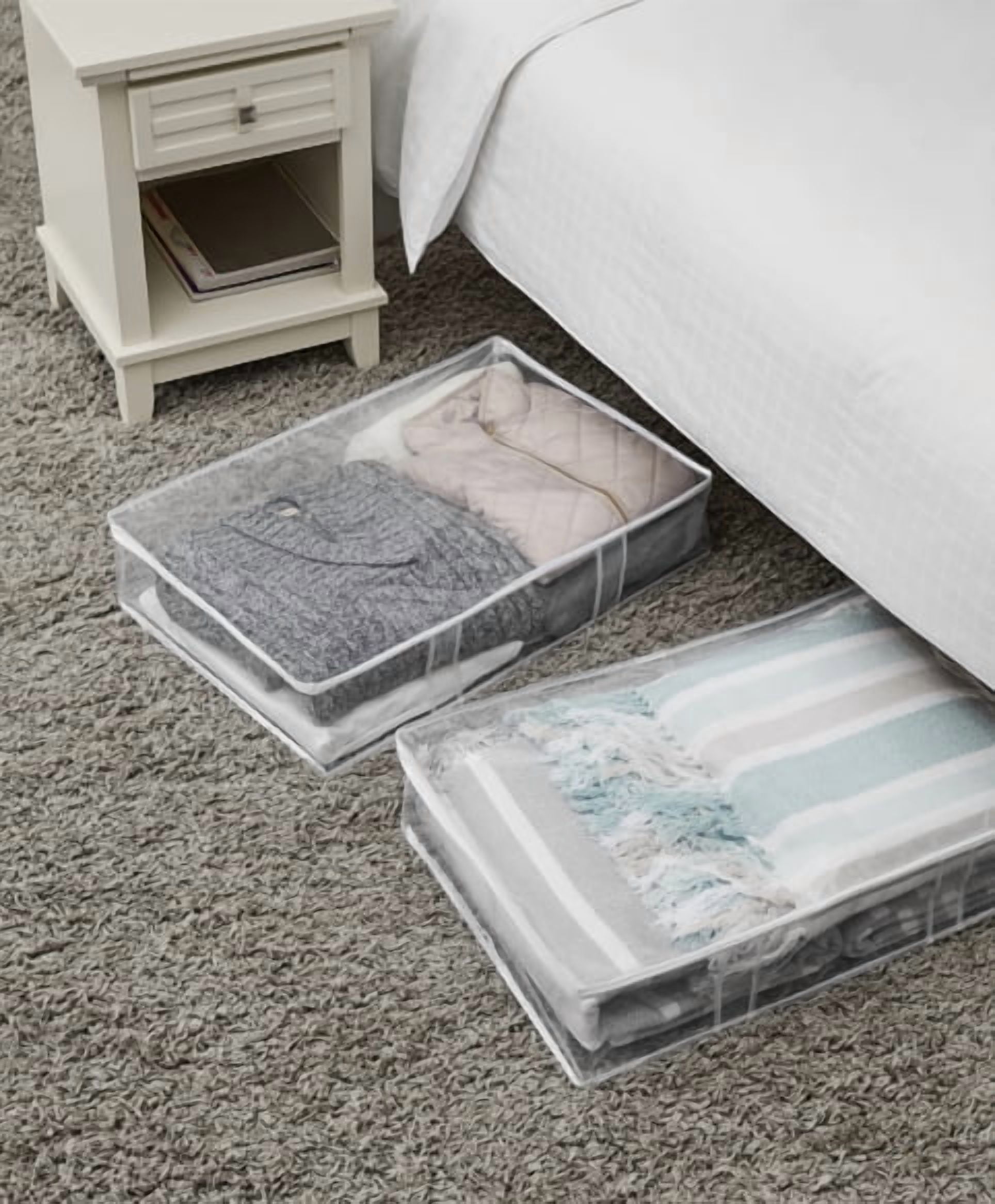 Mainstays Clear Under-the-Bed Storage with Zipper for Clothes - 2 Pack