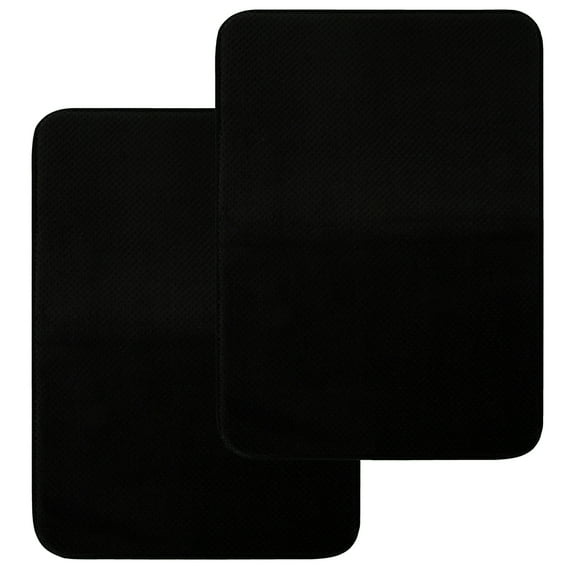 Mainstays 2pk. Foam Bath Solid Bath Rug, Rich Black, 17" x 23.5"