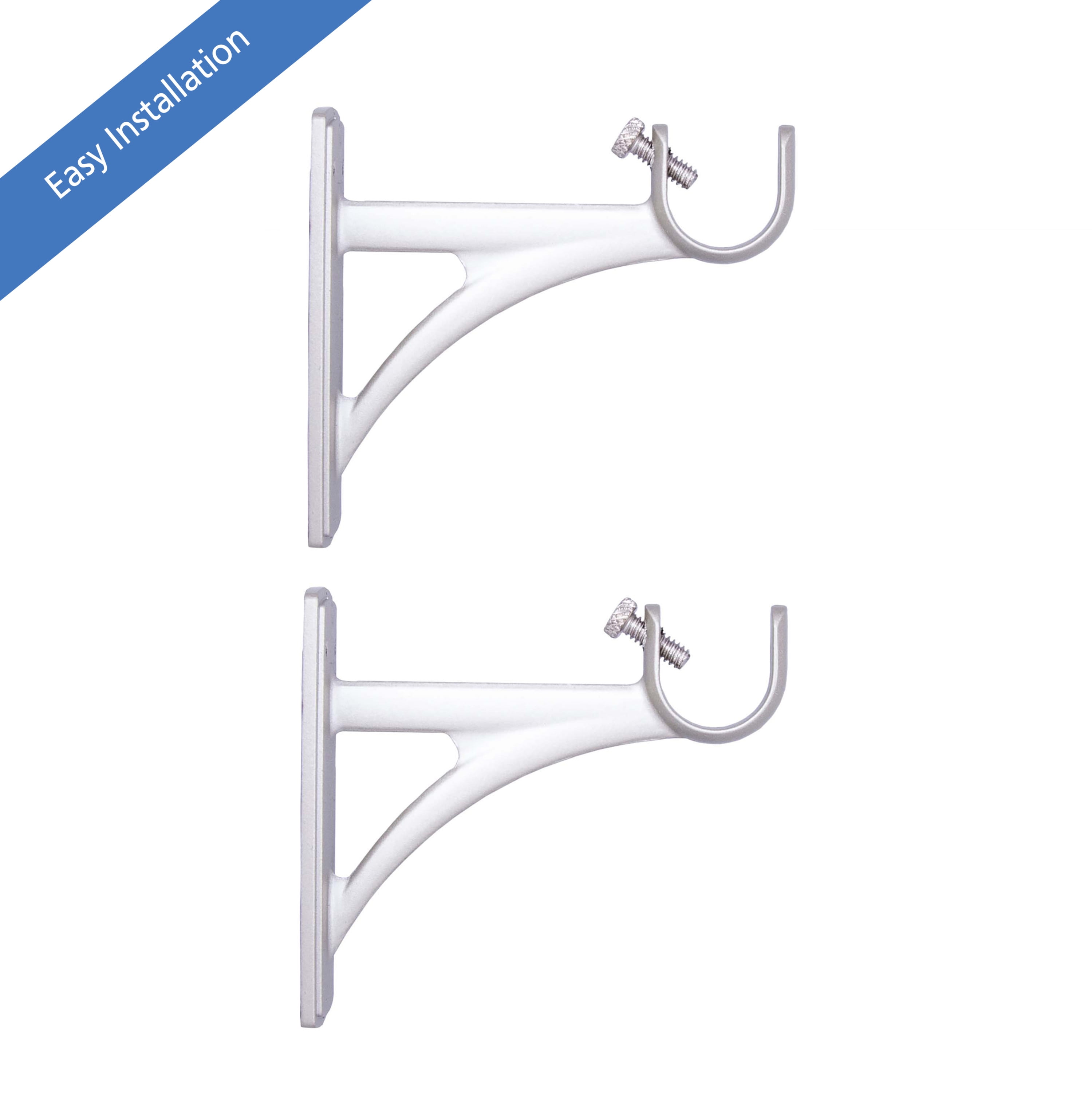 Mainstays Fast Fit Easy Install Single Curtain Rod Brackets, 3/4 in. to 1 in. Diameter