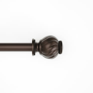 Mainstays 3/4" Bronze Knob Adjustable Single Curtain Rod Set, 30-84"