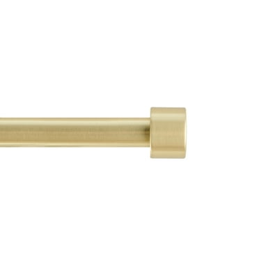 Mainstays 3/4" Gold End Cap Adjustable Single Curtain Rod Set, 30-84"