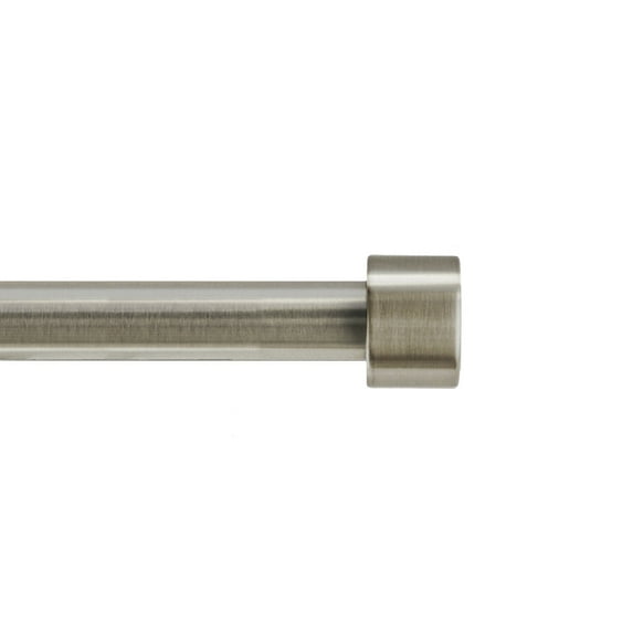 Mainstays 3/4" Nickel End Cap Adjustable Single Curtain Rod Set, 30-84"