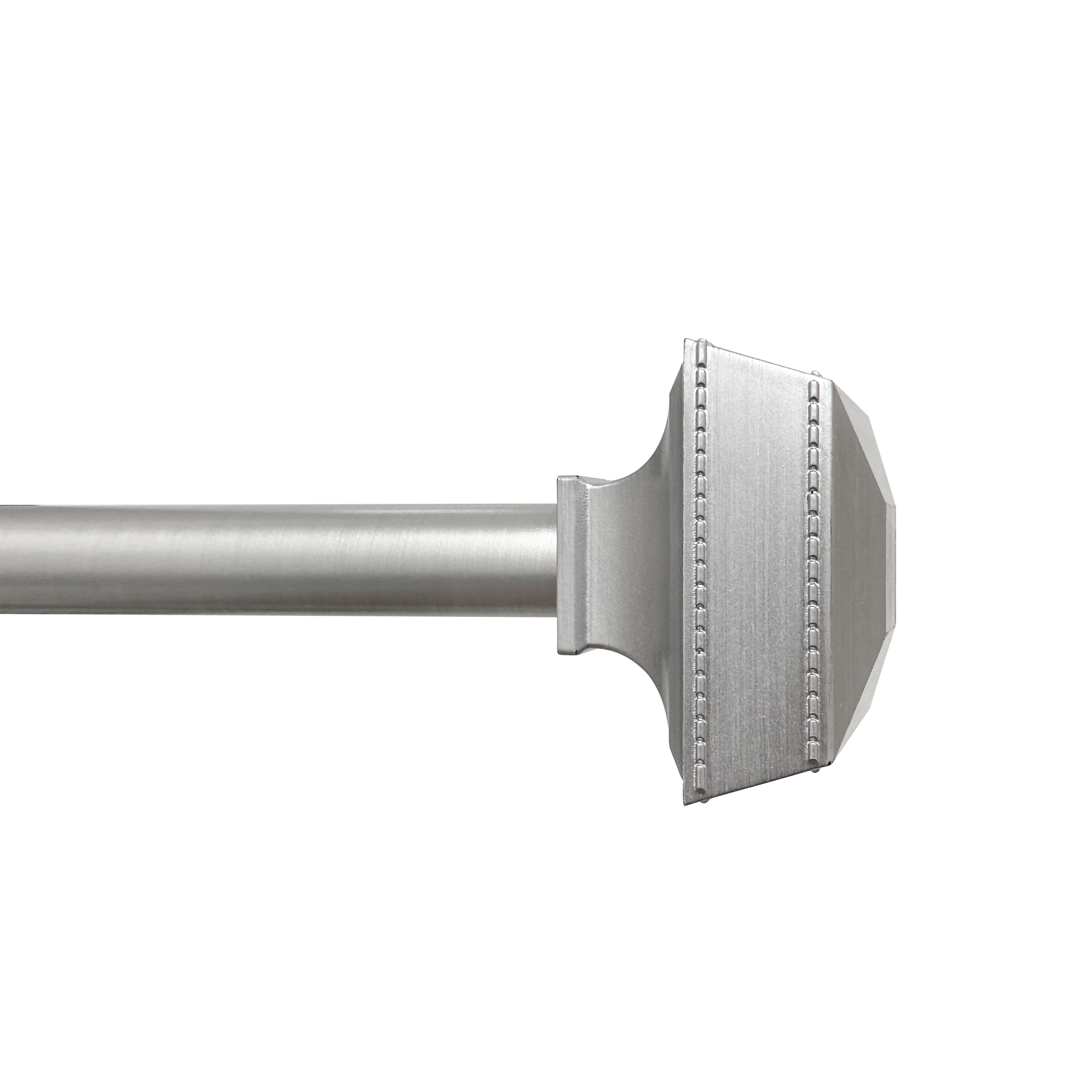 Mainstays 3/4 Inch Brushed Nickel Square Adjustable Curtain Rod Set, 30-84"