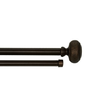 Mainstays 3/4" Oil Rubbed Bronze Hawthorn Double Curtain Rod Set, 30-84"