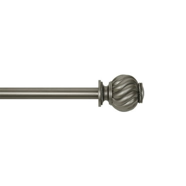 Mainstays 3/4" Pewter Knob Single Curtain Rod, 30-84", Pewter