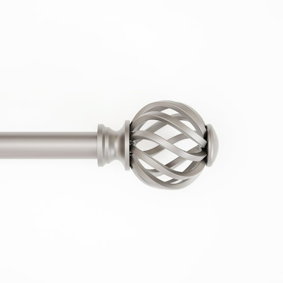 Mainstays 3/4" Nickel Twist Cage Adjustable Single Curtain Rod, 30 - 84"