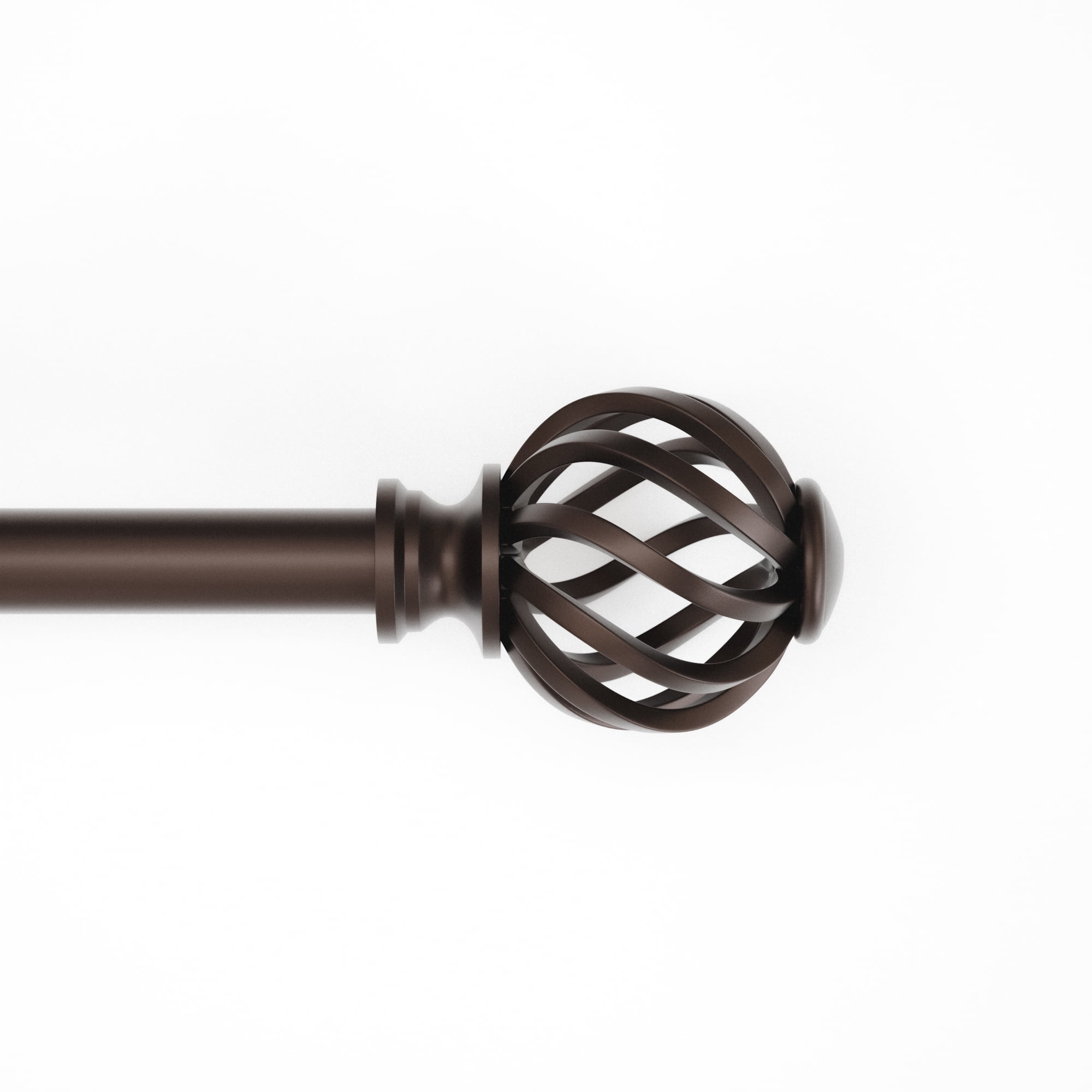 Mainstays 3/4" Bronze Twist Cage Adjustable Single Curtain Rod Set, 30-84"