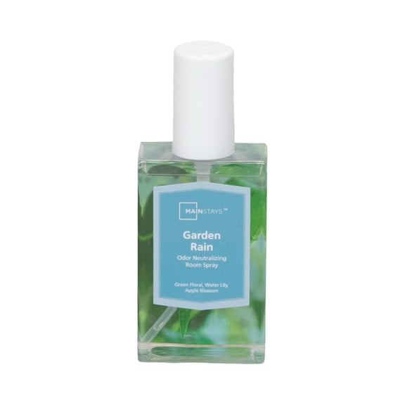 Mainstays Garden Rain Scented Room & Linen Spray 3.4 fl oz (100mL).
