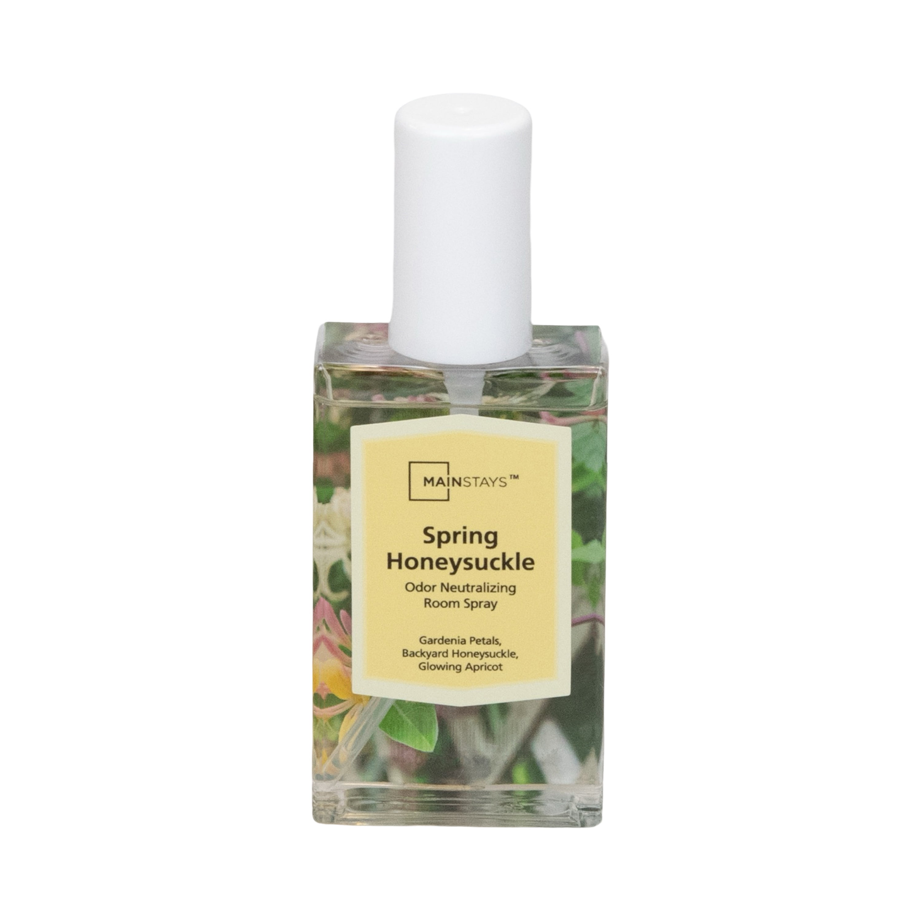 Mainstays Spring Honeysuckle Scented Room & Linen Spray 3.4 fl oz (100mL).