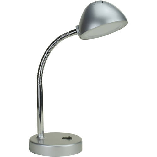 Mainstays 3.5 Watt LED Desk Lamp with USB Port, Metal Gooseneck, Silver