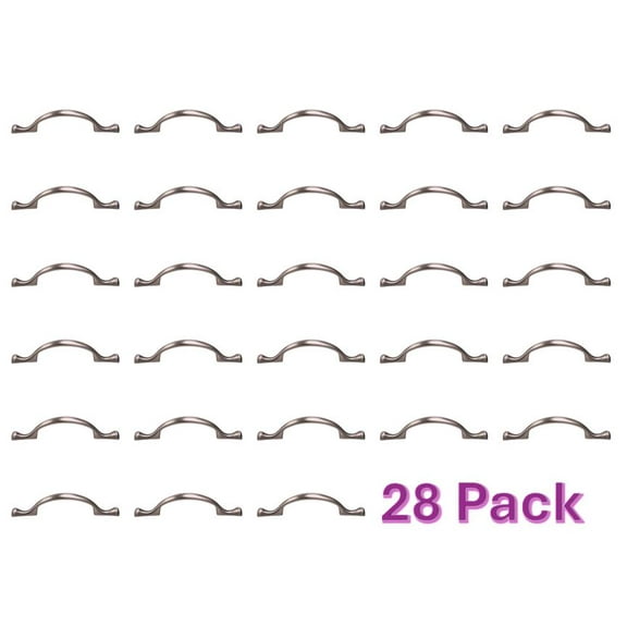 Mainstays 3" (76mm) Center-to-Center Footed Cabinet Pull, Satin Nickel, 28 Pack