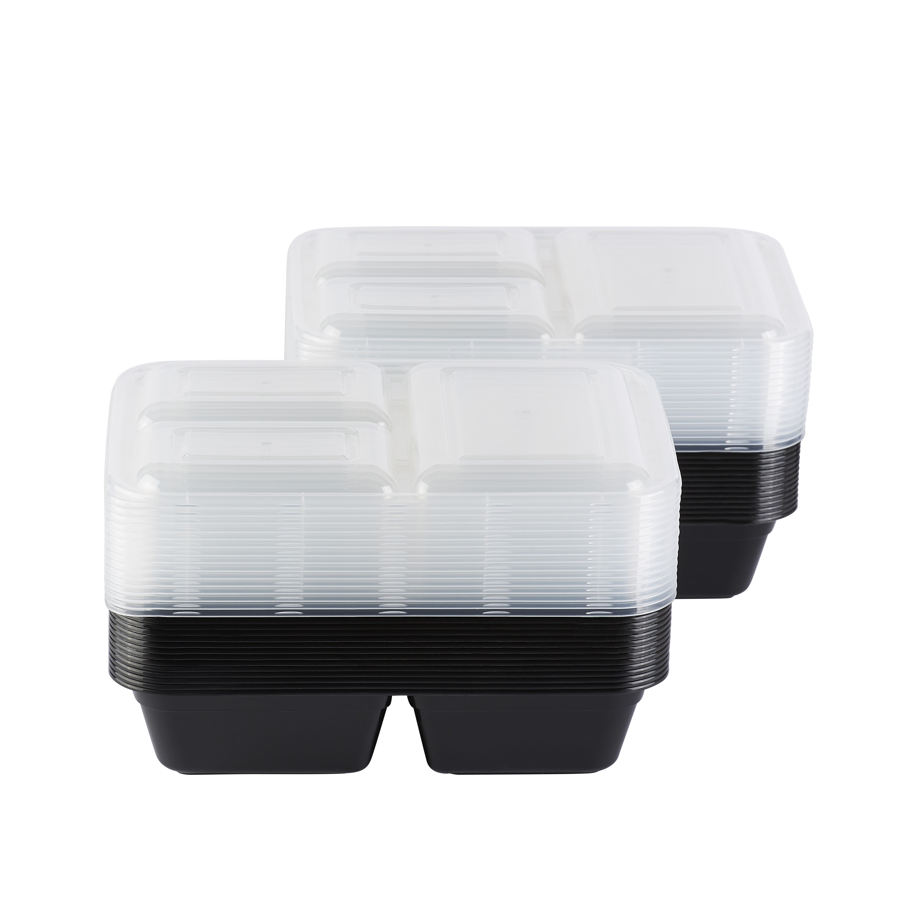 16 Pack - Simplehouseware 2-Compartment Reusable Meal Prep Storage Container Boxes (28 ounces)