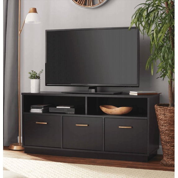(Open Box) Mainstays 3-Door TV Stand Console for TVs up to 50 in, Blackwood