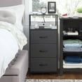 thumbnail interactive-video image 1 of Mainstays 3 Drawer Fabric Nightstand with USB, Grey, 1 of 12