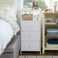 thumbnail image 1 of Mainstays 3 Drawer Fabric Nightstand with USB, Arctic White Boucle, 1 of 11