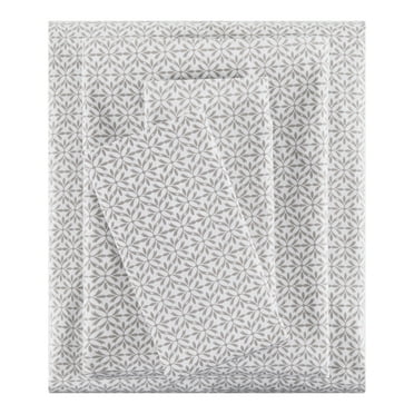 Mainstays 3-Piece 300 Thread Count Grey Flake Cotton Blend Bed Sheet Set, Twin XL
