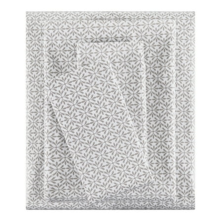 Mainstays 3-Piece 300 Thread Count Grey Flake Cotton Blend Bed Sheet Set, Twin XL