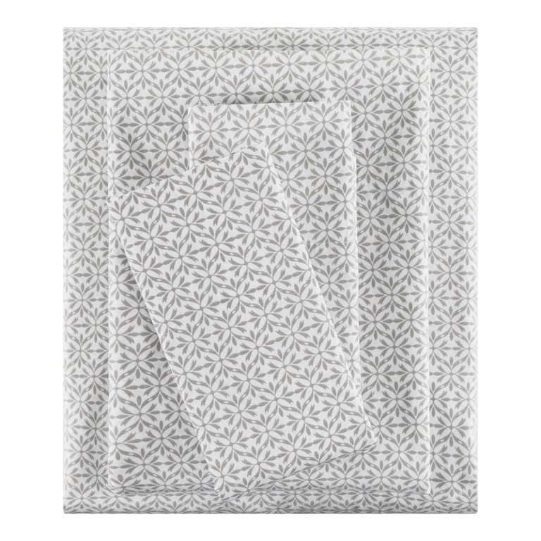 Mainstays Twin XL Grey Flake Cotton Polyester Bed Sheet Set 300
