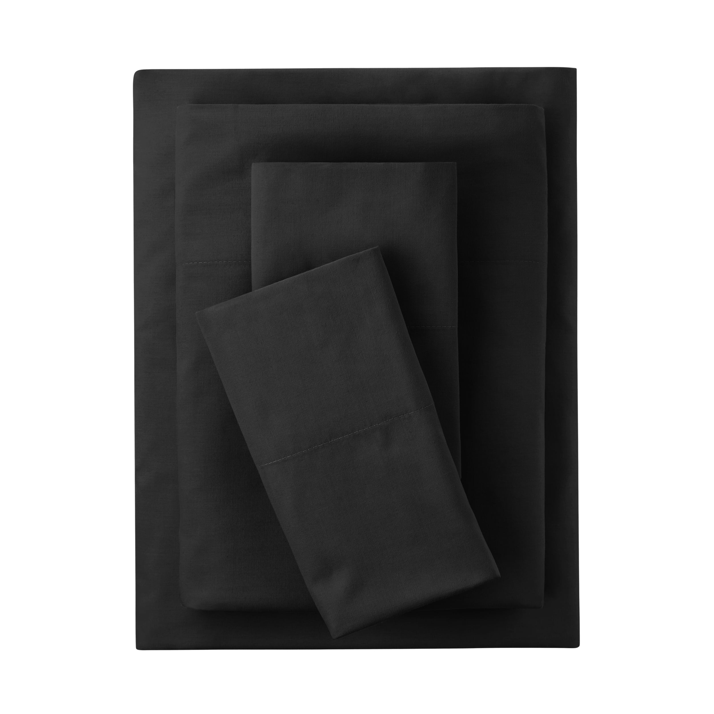 Mainstays 3-Piece Black Sheet Set, Twin/Twin XL