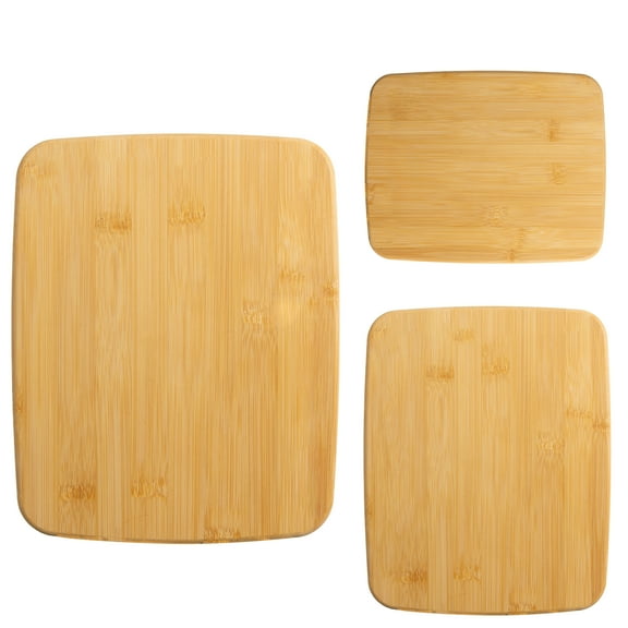 Mainstays 3-Piece Bamboo Cutting Board Set, 14" x 11"(L), 10" x 8" (M), 8" x 5.5" (S), 100% Natural Bamboo Color
