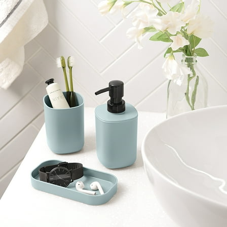 Mainstays 3-Piece Bath Accessory Set Blue
