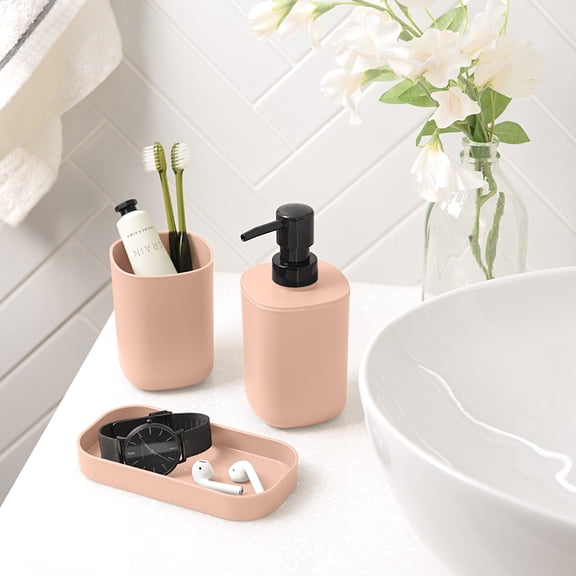 Mainstays 3-Piece Bath Accessory Set Pink