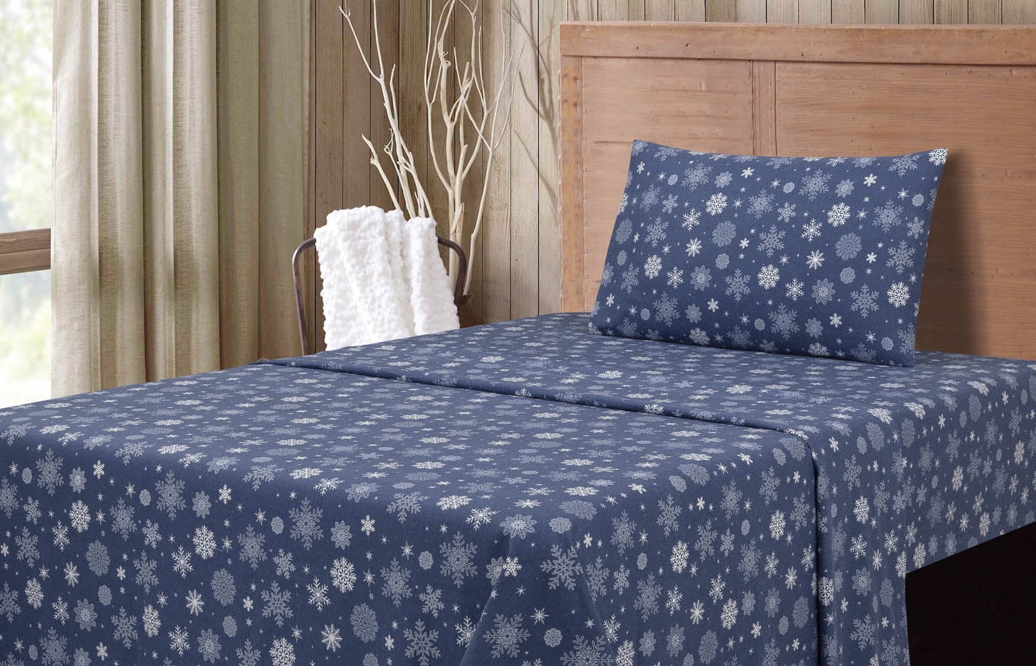 Mainstays 3-Piece Flannel Sheet Set, Snow, Twin - Walmart.com