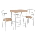 thumbnail image 1 of Mainstays 3-Piece Metal Wood Dining Set, White and Beech Color for Indoor, 1 of 6