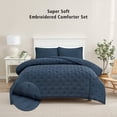thumbnail interactive-video image 1 of Mainstays Full/Queen Comforter Set, Super Soft & Embroidered, 3-Piece, Navy, 1 of 11